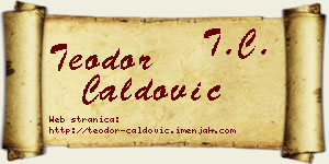 Teodor Ćaldović vizit kartica